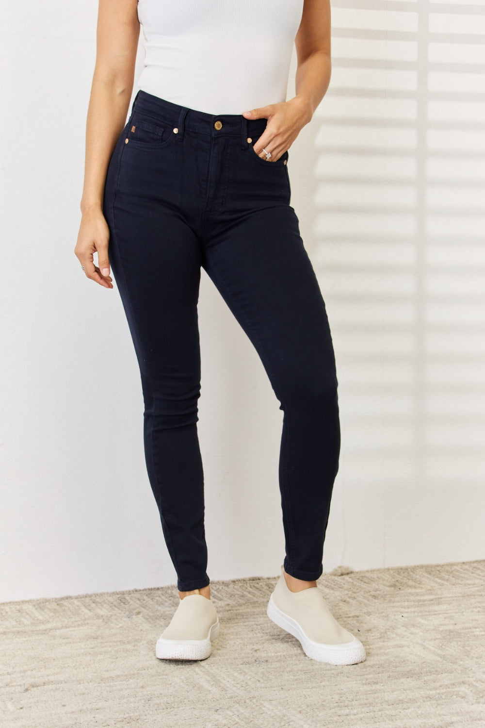 Get trendy with Full Size Garment Dyed Skinny Jeans - Jeans available at Styles Code. Grab yours today!