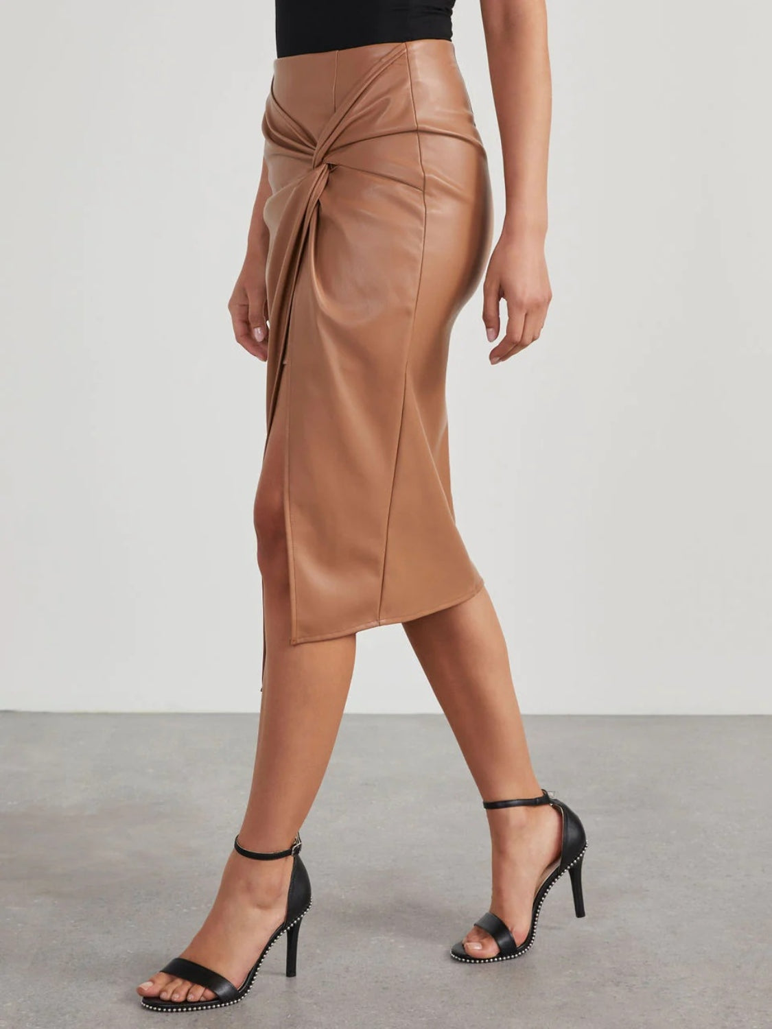 Get trendy with Twist Detail High Waist Skirt - Skirts available at Styles Code. Grab yours today!