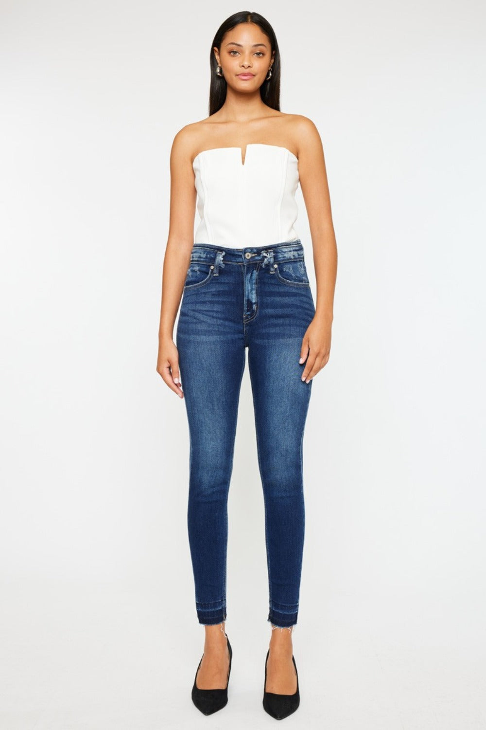 Get trendy with Kancan Full Size High Rise Ankle Skinny Jeans - Jeans available at Styles Code. Grab yours today!