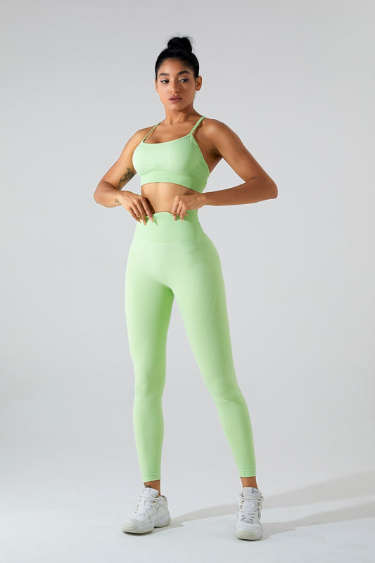 Get trendy with Crisscross Scoop Neck Top and High Waist Pants Active Set - Activewear available at Styles Code. Grab yours today!