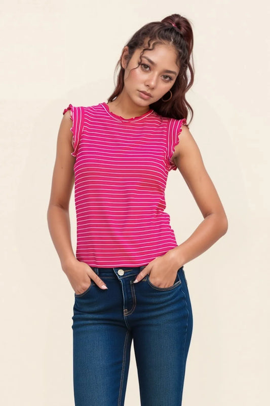 Get trendy with Ribbed Sleeveless Top - Top available at Styles Code. Grab yours today!