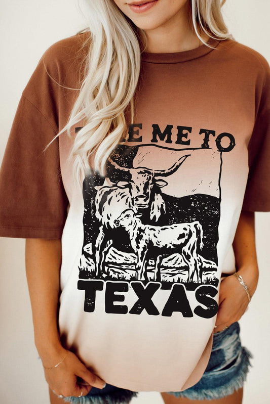 Get trendy with TAKE ME TO TEXAS Round Neck Short Sleeve T-Shirt - Graphic T-Shirts available at Styles Code. Grab yours today!