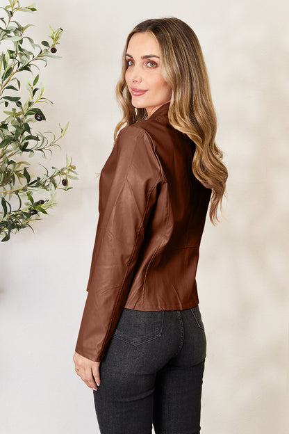 Get trendy with Mock Neck Zip Up Jacket - Jackets available at Styles Code. Grab yours today!