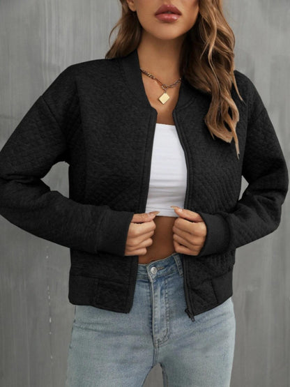 Get trendy with Zip Up Long Sleeve Jacket -  available at Styles Code. Grab yours today!