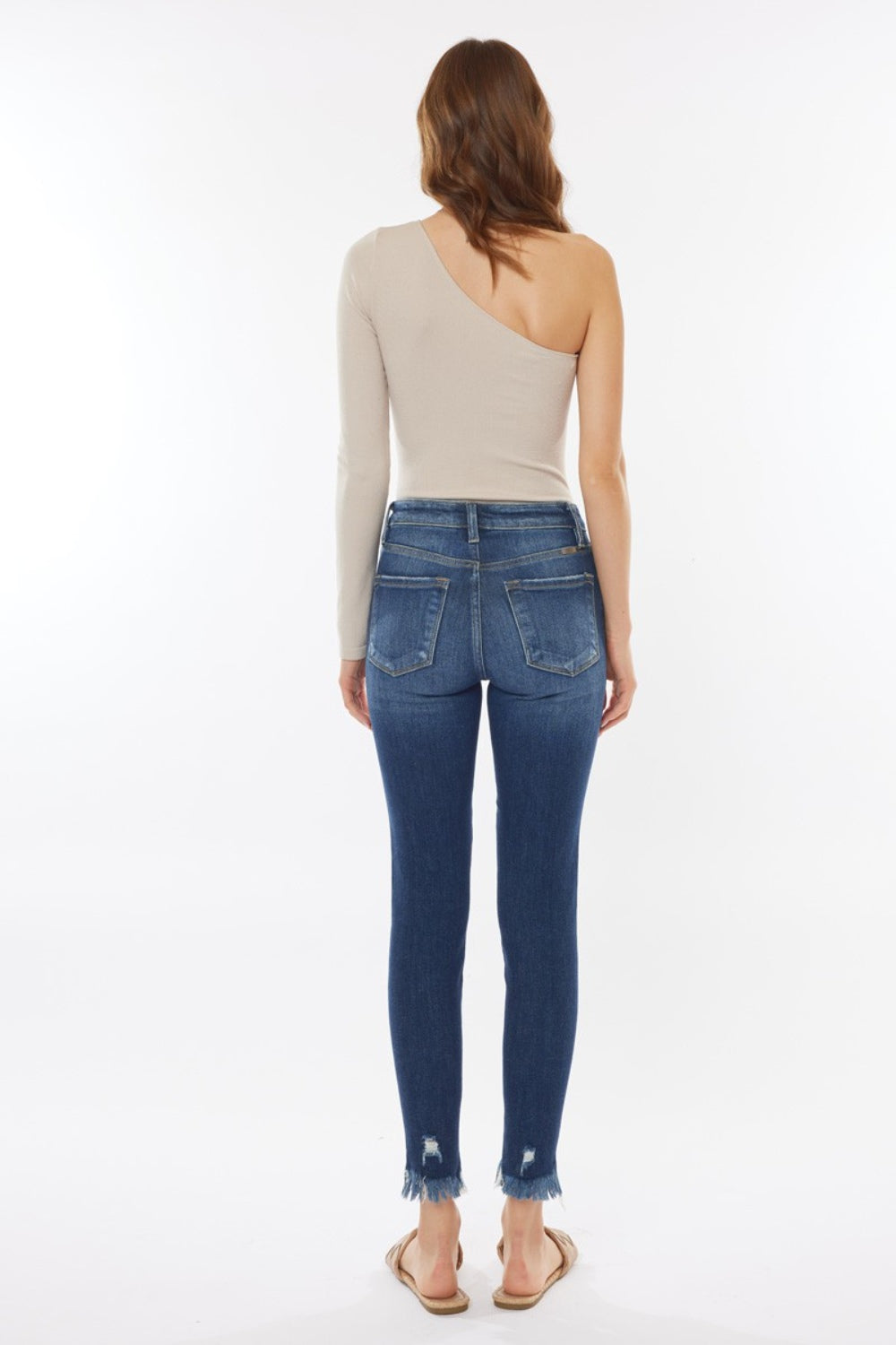 Get trendy with Raw Hem Cropped Jeans - Jeans available at Styles Code. Grab yours today!