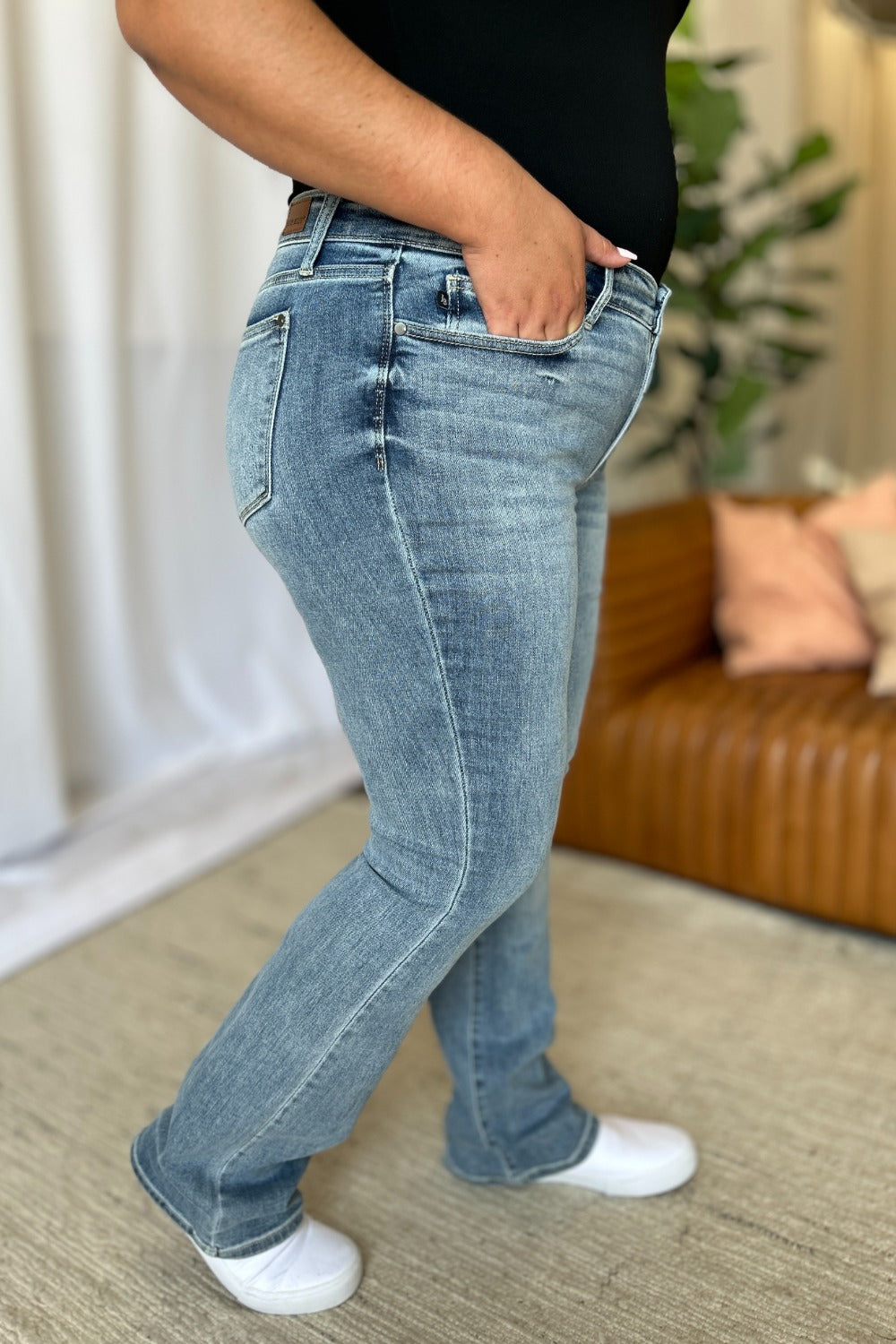 Get trendy with Full Size Bootcut Jeans - Jeans available at Styles Code. Grab yours today!