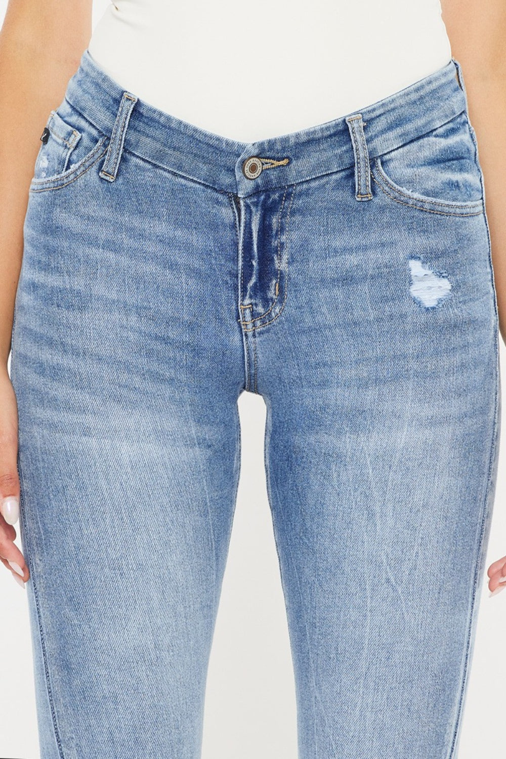 Get trendy with High Waist Cat's Whiskers Skinny Jeans - Jeans available at Styles Code. Grab yours today!