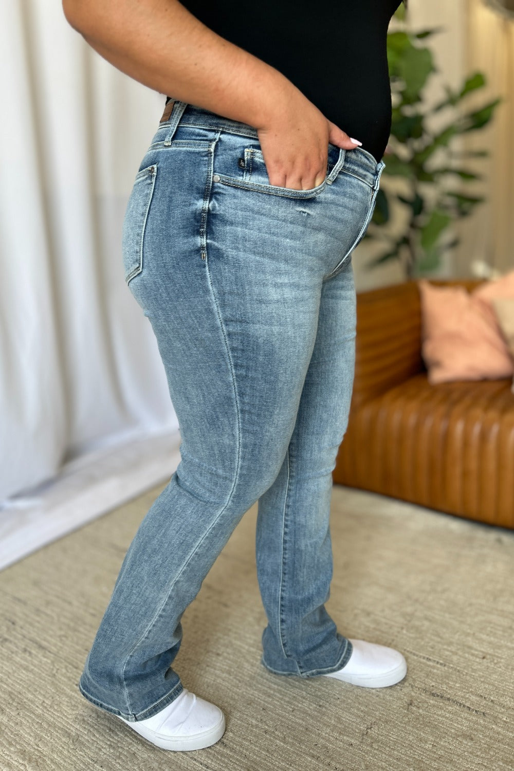 Get trendy with Full Size Bootcut Jeans - Jeans available at Styles Code. Grab yours today!