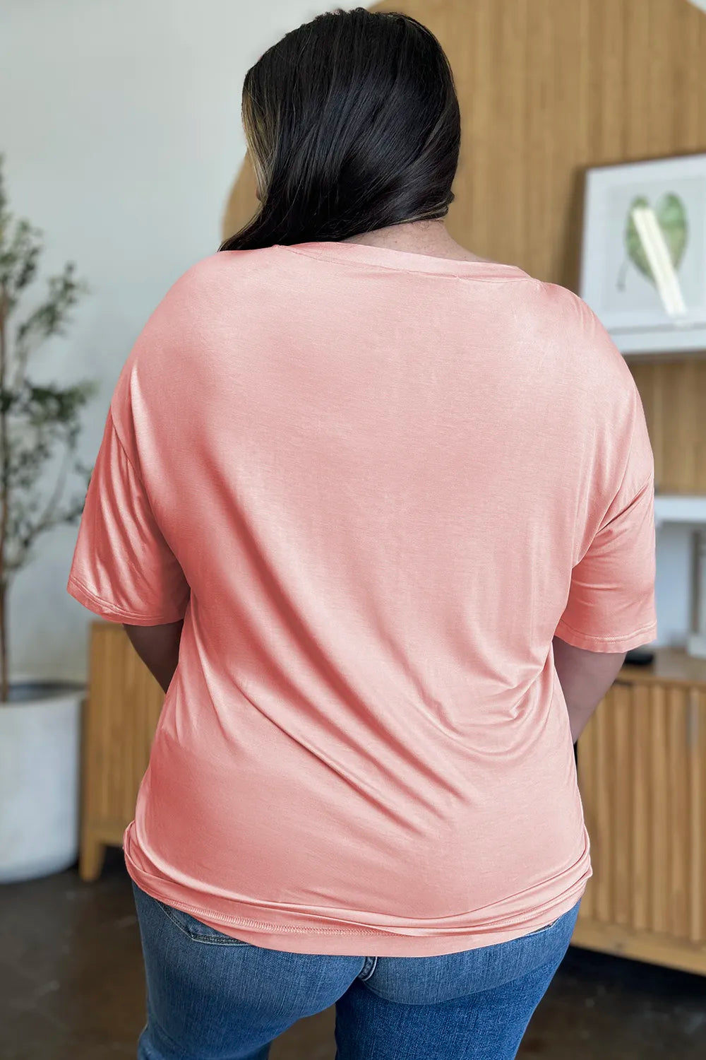 Get trendy with V-Neck Drop Shoulder T-Shirt - T-Shirt available at Styles Code. Grab yours today!