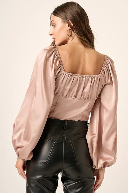 Get trendy with Satin Square Neck Top - Top available at Styles Code. Grab yours today!