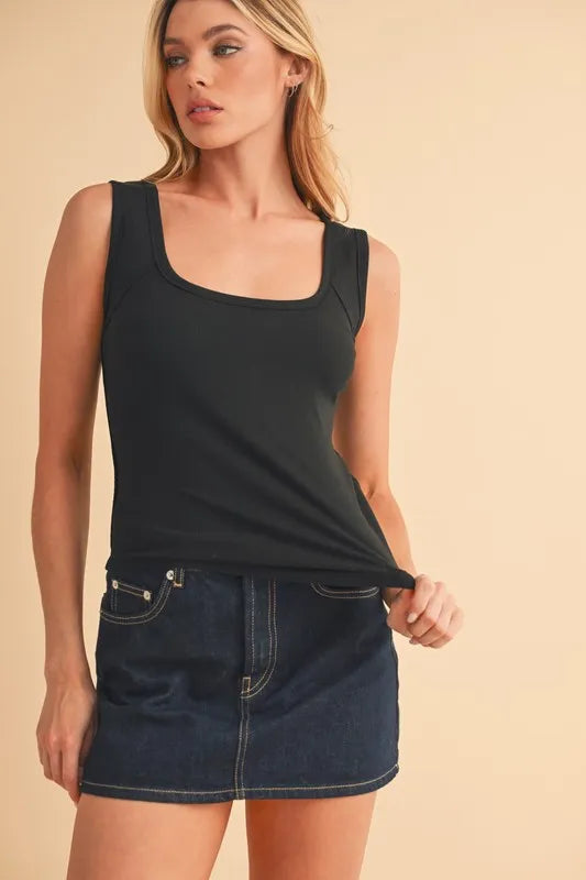 Get trendy with Wide Strap Tank Top - Top available at Styles Code. Grab yours today!