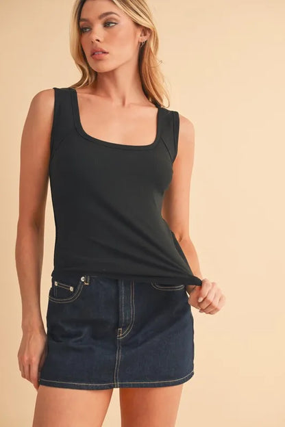 Get trendy with Wide Strap Tank Top - Top available at Styles Code. Grab yours today!