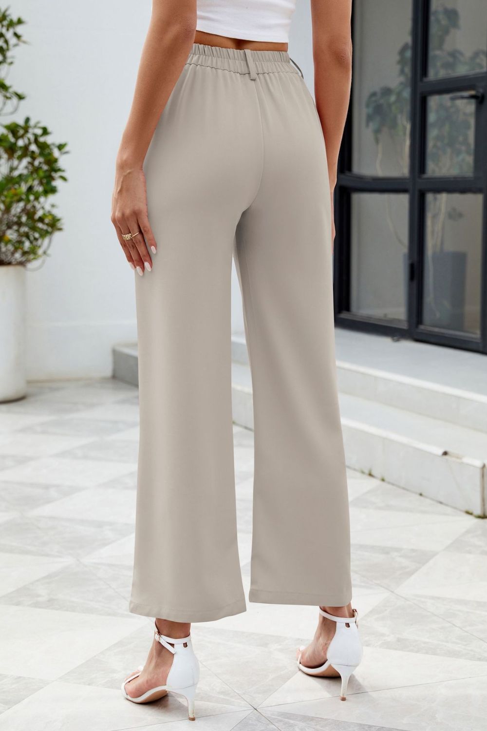 Get trendy with Pocketed High Waist Pants - Pants available at Styles Code. Grab yours today!