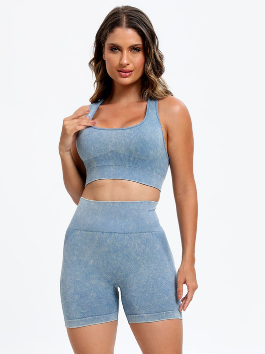 Get trendy with Scoop Neck Wide Strap Top and Shorts Active Set - Activewear available at Styles Code. Grab yours today!