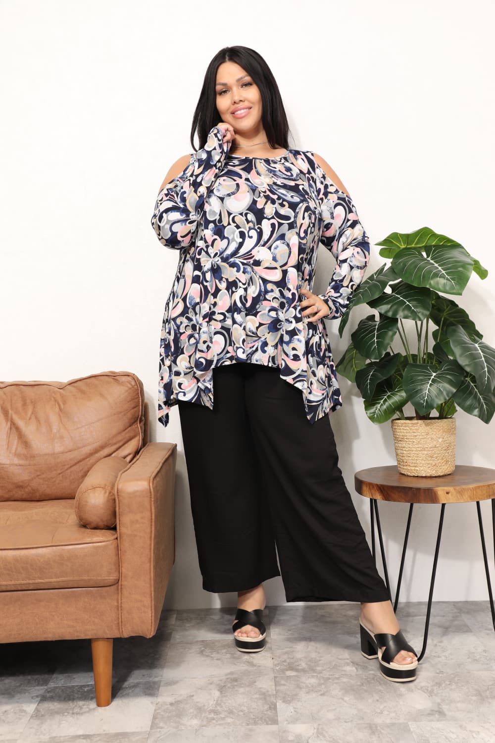 Get trendy with Sew In Love  Full Size Long Sleeve Flower Print Blouse - Blouse available at Styles Code. Grab yours today!