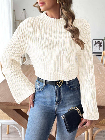 Get trendy with Mock Neck Long Sleeve Sweater -  available at Styles Code. Grab yours today!