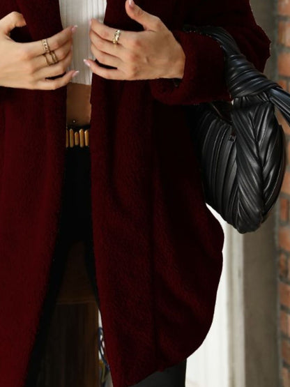 Get trendy with Open Front Hooded Teddy Coat - Coats available at Styles Code. Grab yours today!