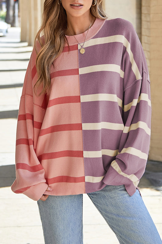 Get trendy with Striped Round Neck Long Sleeve Knit Top -  available at Styles Code. Grab yours today!