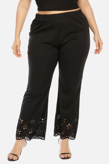 Get trendy with Plus Size Openwork Detail Pants - Plus Size available at Styles Code. Grab yours today!