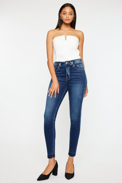 Get trendy with Kancan Full Size High Rise Ankle Skinny Jeans - Jeans available at Styles Code. Grab yours today!