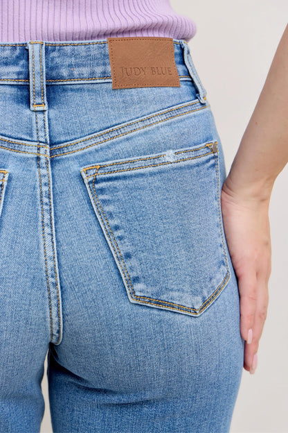 Get trendy with Full Size High Waist Straight Jeans - Jeans available at Styles Code. Grab yours today!
