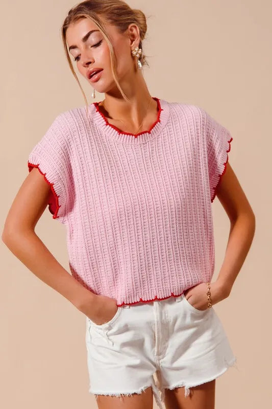 Get trendy with Textured Light Weight Sweater Top -  available at Styles Code. Grab yours today!