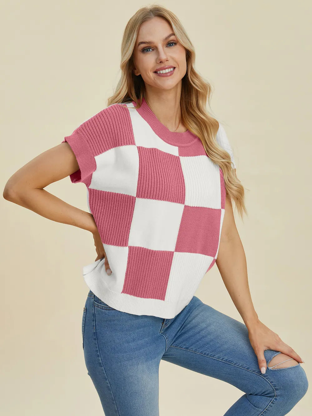 Get trendy with Full Size Round Neck Sweater Top - Top available at Styles Code. Grab yours today!