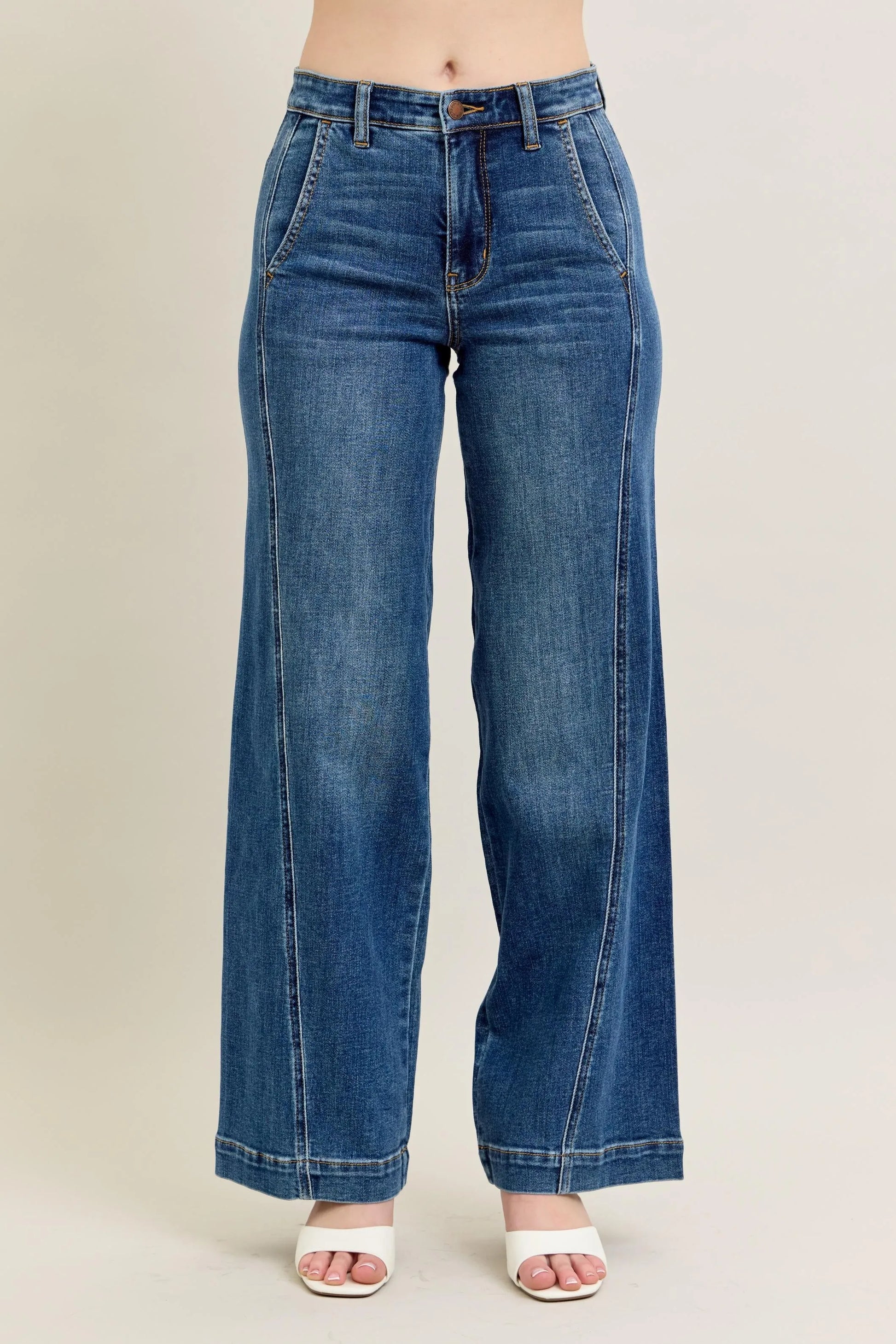 Get trendy with Full Size Wide Leg Jeans - Jeans available at Styles Code. Grab yours today!