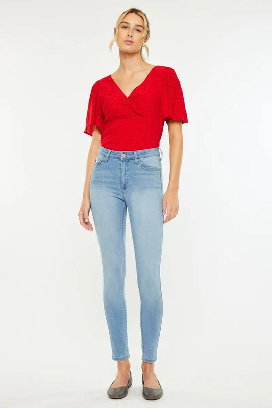 Get trendy with High Rise Super Skinny Jeans - Jeans available at Styles Code. Grab yours today!