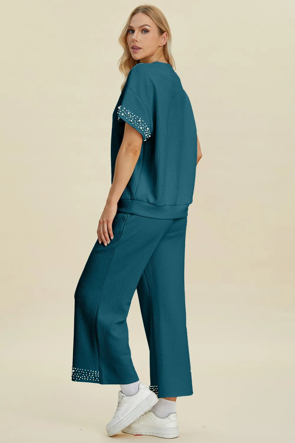 Get trendy with Round Neck Top and Pants Set - Two Piece Sets available at Styles Code. Grab yours today!