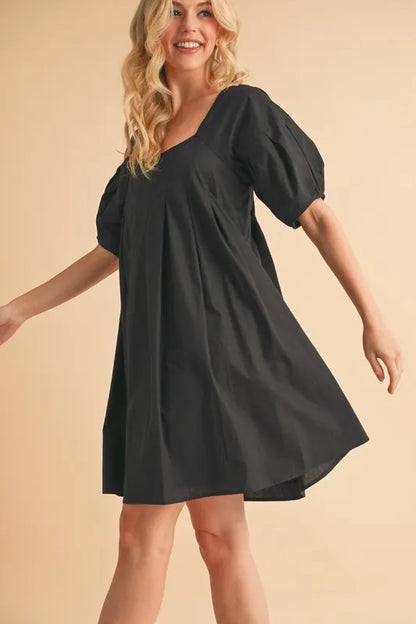 Get trendy with Square Neck Babydoll Dress - Dress available at Styles Code. Grab yours today!