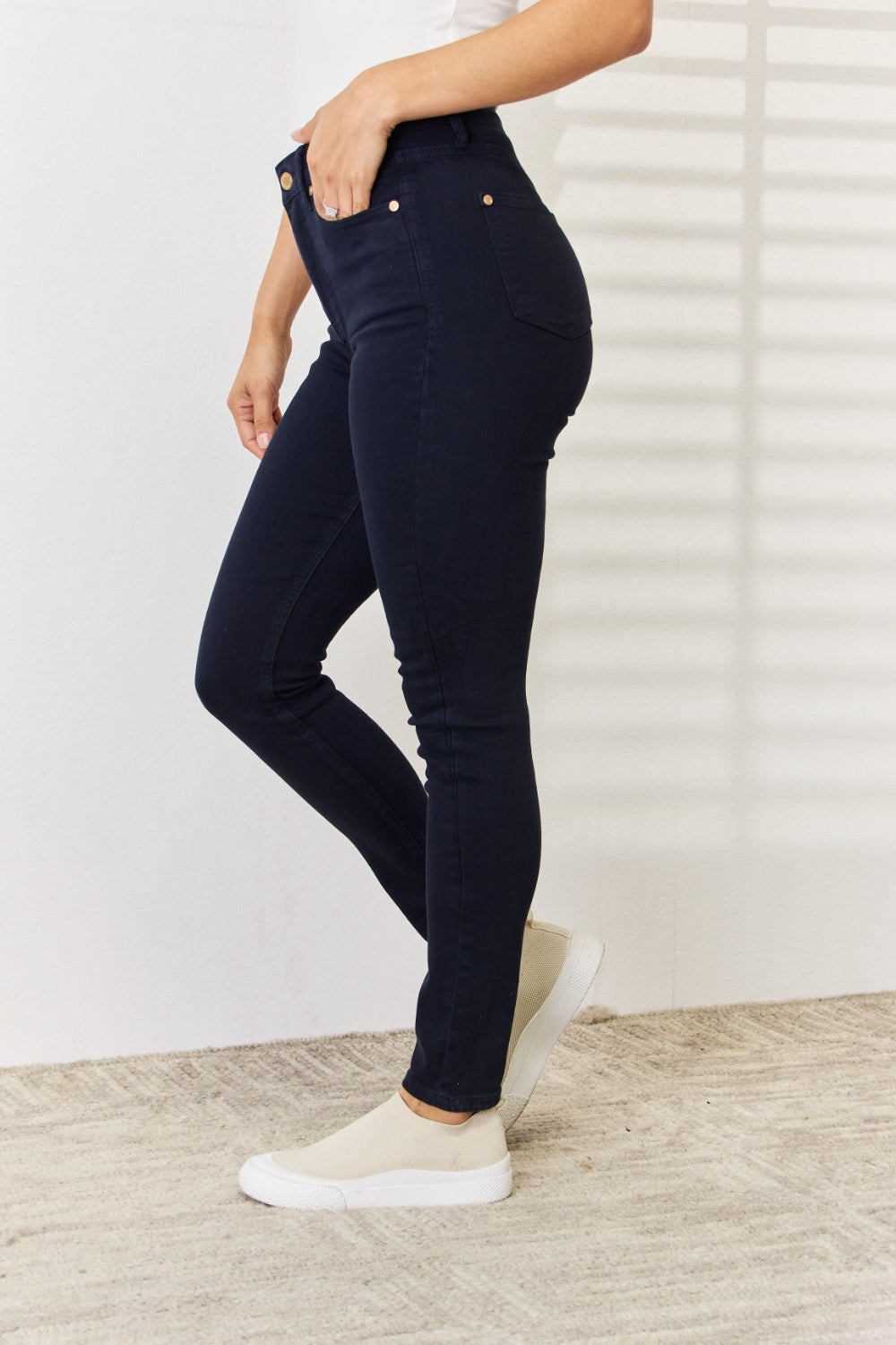 Get trendy with Full Size Garment Dyed Skinny Jeans - Jeans available at Styles Code. Grab yours today!