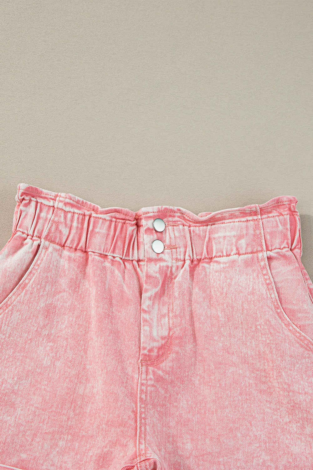 Get trendy with Paperbag Waist Denim Shorts - Denim Shorts available at Styles Code. Grab yours today!