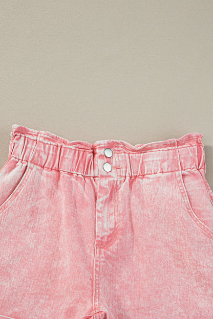 Get trendy with Paperbag Waist Denim Shorts - Denim Shorts available at Styles Code. Grab yours today!