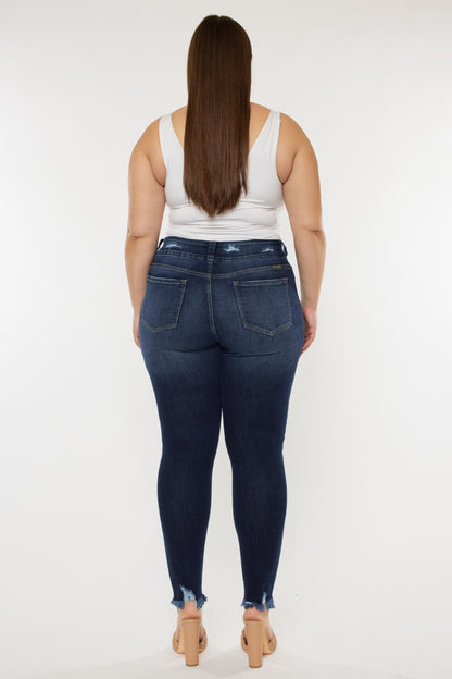 Get trendy with Kancan Full Size Cat's Whiskers Raw Hem High Waist Jeans -  available at Styles Code. Grab yours today!