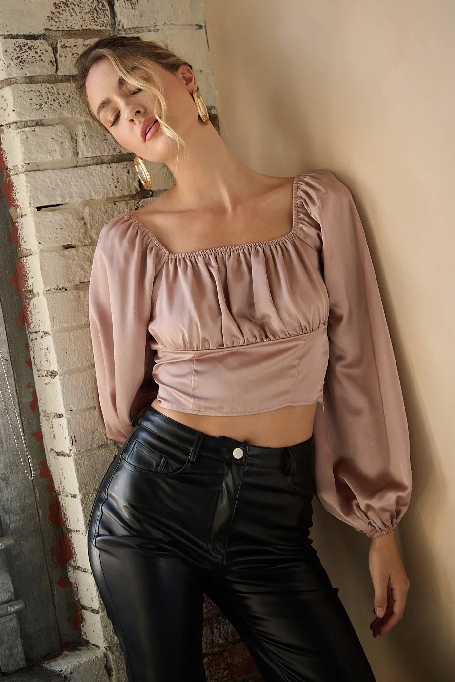 Get trendy with Satin Square Neck Top - Top available at Styles Code. Grab yours today!