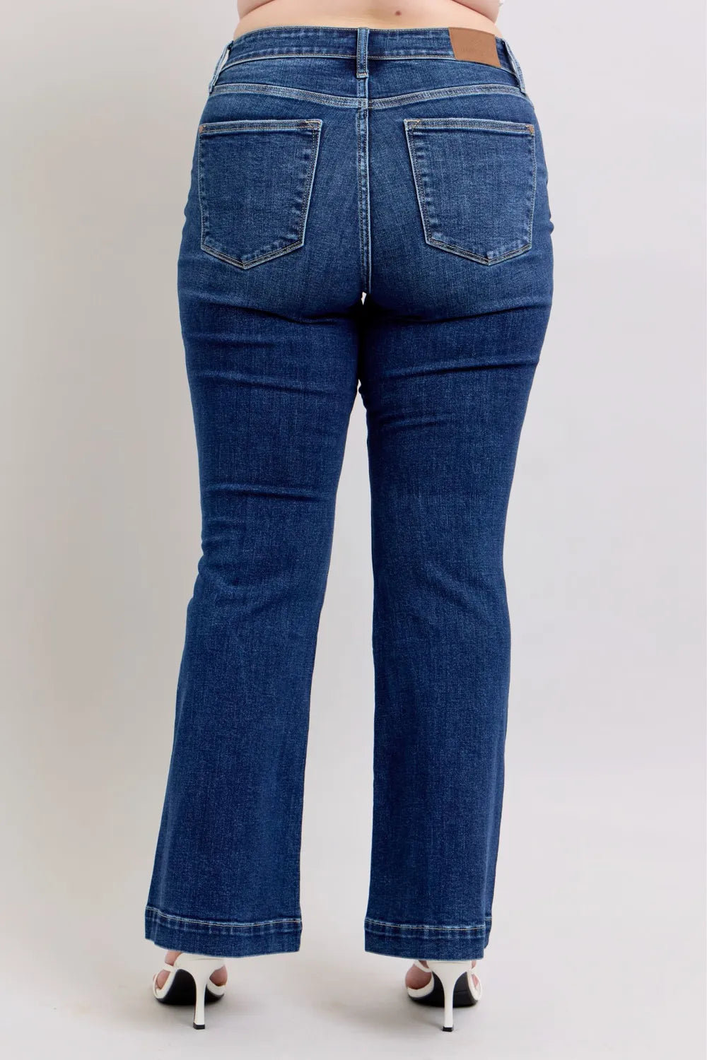 Get trendy with High Rise Flare Jeans Plus Size - Jeans available at Styles Code. Grab yours today!