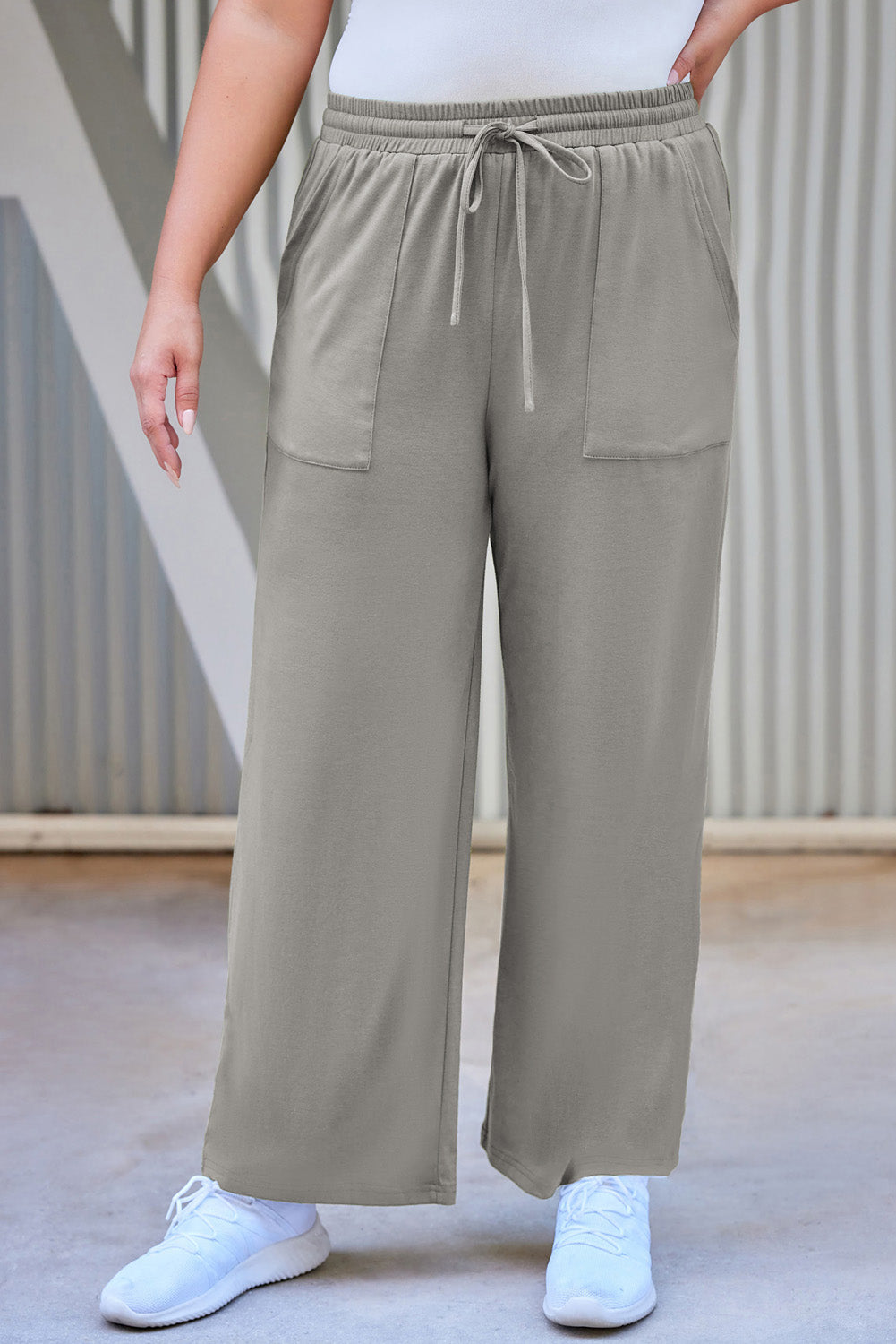 Get trendy with Plus Size Drawstring Straight Pants with Pockets - Plus Size available at Styles Code. Grab yours today!