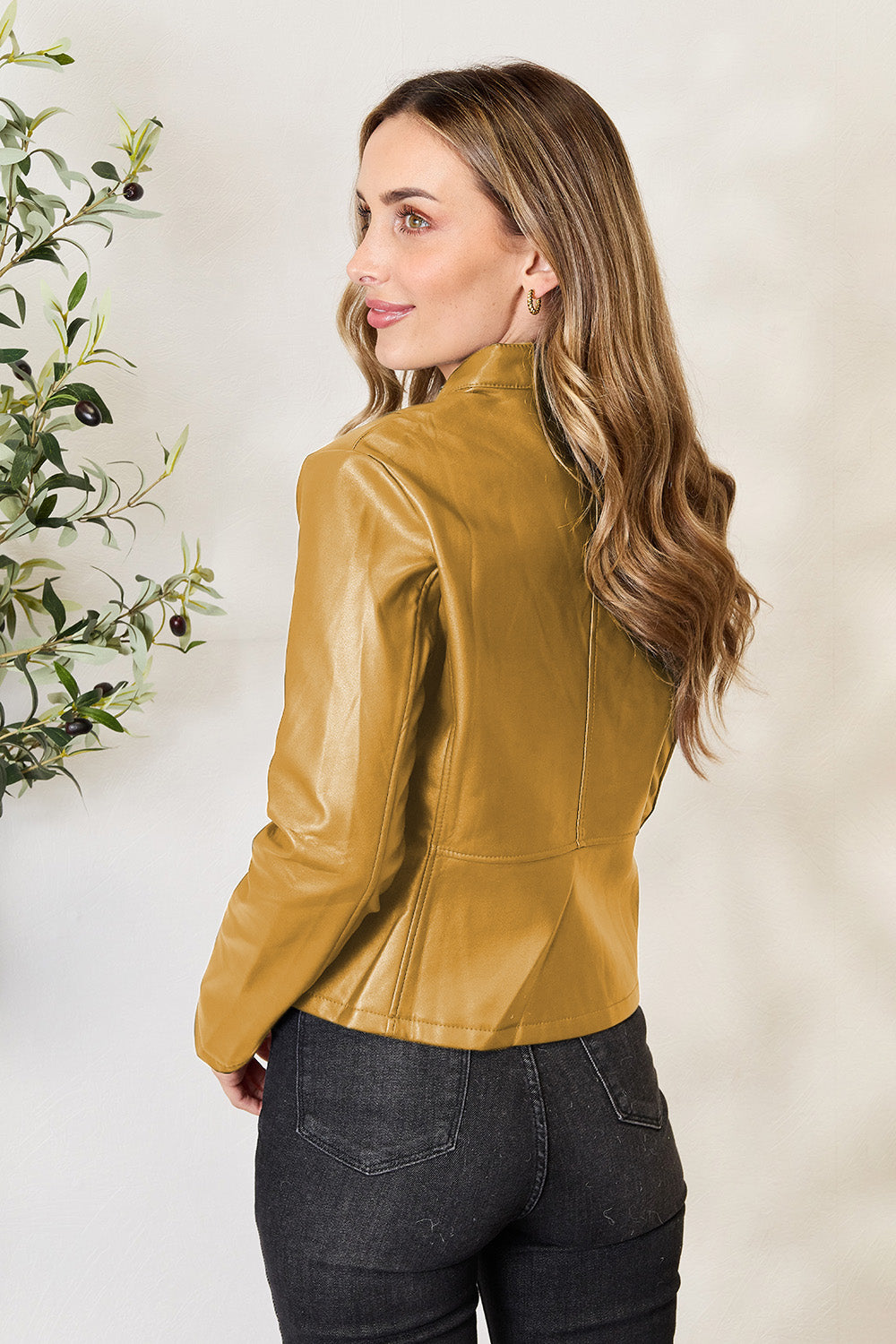 Get trendy with Mock Neck Zip Up Jacket - Jackets available at Styles Code. Grab yours today!