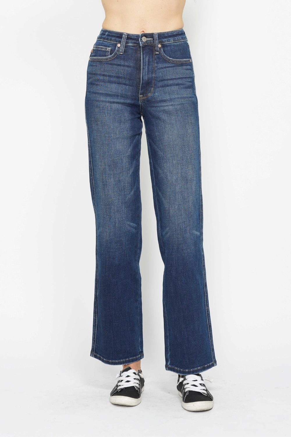 Get trendy with Full Size High Waist Jeans - Jeans available at Styles Code. Grab yours today!