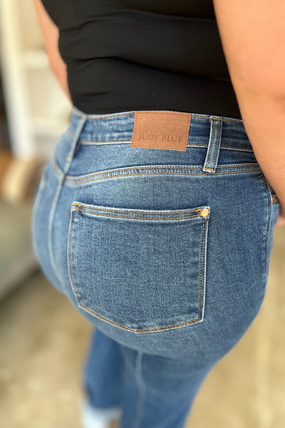 Get trendy with Judy Blue Full Size High Waist Front Seam Detail Straight Jeans - Plus Size available at Styles Code. Grab yours today!