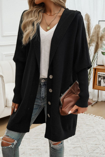 Get trendy with Devine Button Up Long Sleeve Hooded Cardigan -  available at Styles Code. Grab yours today!