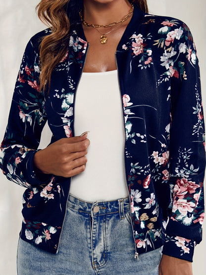 Get trendy with Printed Zip Up Long Sleeve Jacket - Jackets available at Styles Code. Grab yours today!