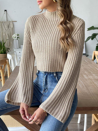 Get trendy with Mock Neck Long Sleeve Sweater -  available at Styles Code. Grab yours today!