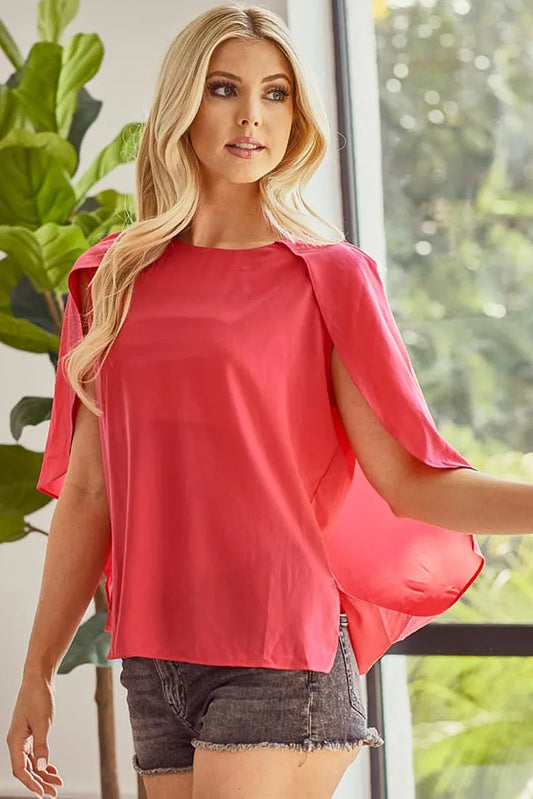 Get trendy with Woven Top with Fold Over Detail - Top available at Styles Code. Grab yours today!