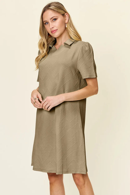 Get trendy with Full Size Collared Neck Dress - Dress available at Styles Code. Grab yours today!