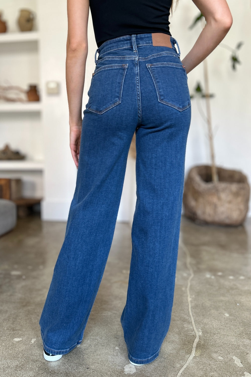 Get trendy with Judy Blue Full Size High Rise Straight Jeans - Plus Size available at Styles Code. Grab yours today!