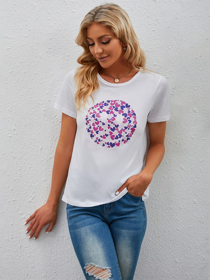 Get trendy with Graphic Round Neck Short Sleeve T-Shirt - Graphic T-Shirts available at Styles Code. Grab yours today!