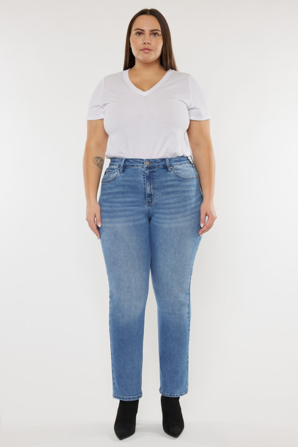 Get trendy with Kancan Full Size Cat's Whiskers High Waist Jeans - Plus Size available at Styles Code. Grab yours today!