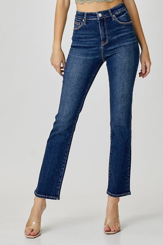 Get trendy with RISEN Full Size High Waist Straight Jeans - Jeans available at Styles Code. Grab yours today!